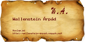 Wallenstein Árpád névjegykártya