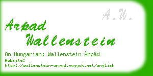 arpad wallenstein business card
